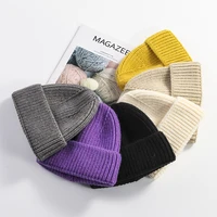 visrover 7 colors solid color acrylic beanies winter hat for woman best matched acrylic woman autumn warm skullies wholesale