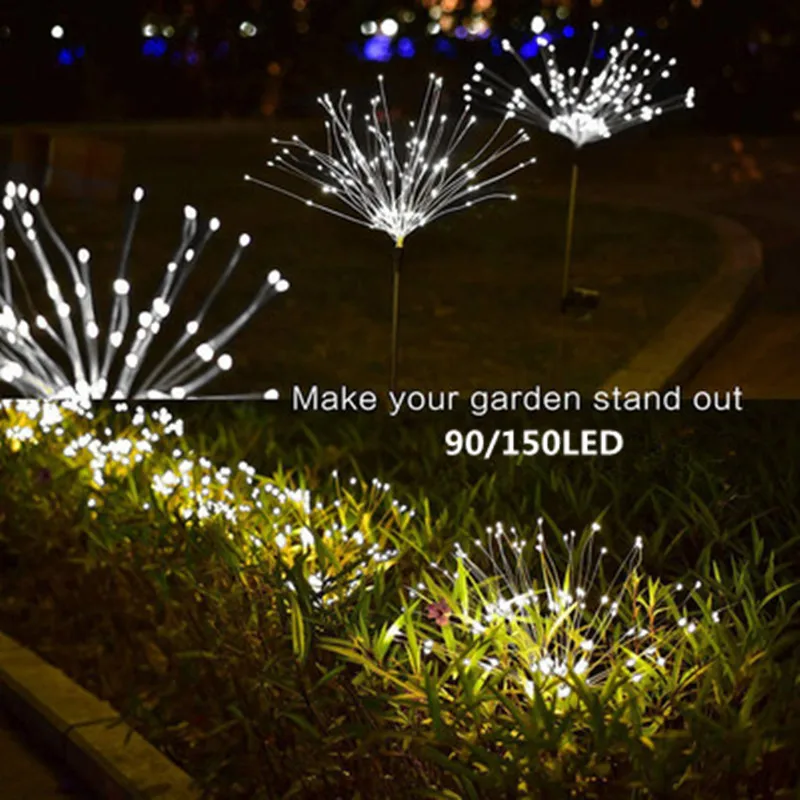 

90/150 LED Solar Light Outdoor Waterproof Flash String Lights Fireworks Lights Lawn Lights Decoration Lights Garden Lights