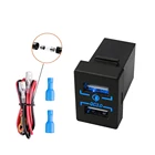 Быстрое Автомобильное зарядное устройство с двумя USB-разъемами QC3.0, быстрое зарядное устройство для автомобилей TOYOTA,Camry,Corolla,Yaris,RAV4,Reiz,Cruiser