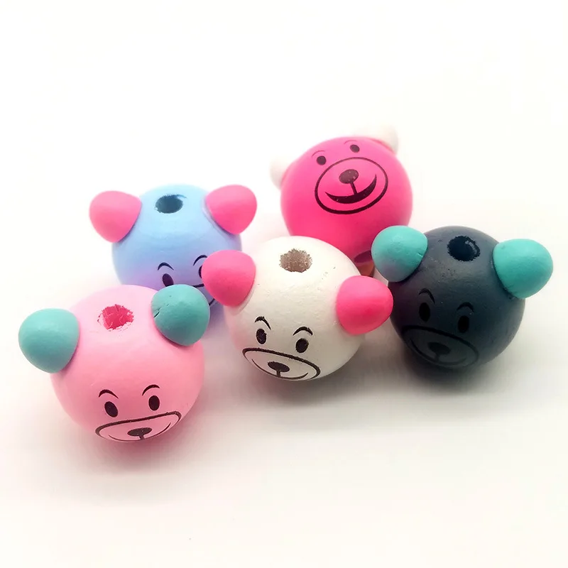 Детские ювелирные аксессуары сделай сам новые милые деревянные бусины в форме