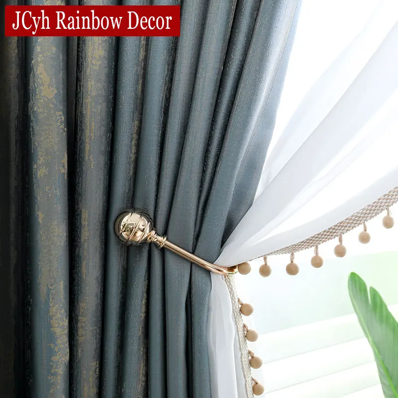 Роскошные синие шторы JCyh Top для гостиной занавески на окна в европейском стиле