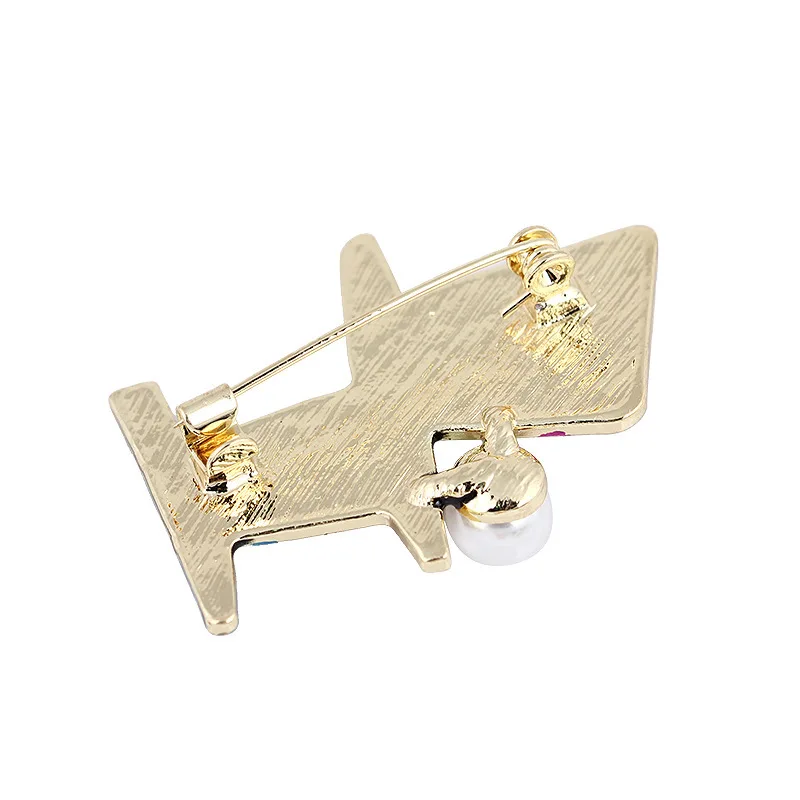 Брошь в виде собаки стразы эмалированная с кристаллом | Украшения и аксессуары