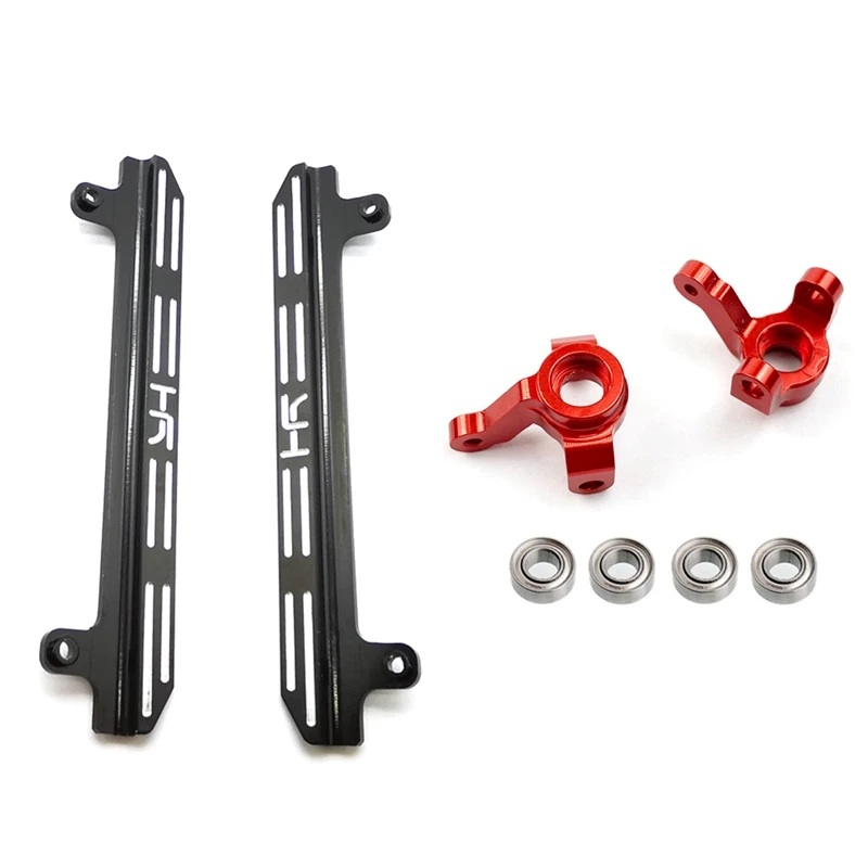 

1Set For XIAOMI JIMNY XMYKC01CM Metal Front Steering Knuckle Cup With Bearing Red & 2Pcs Metal Side Cleat Pedal Sliders