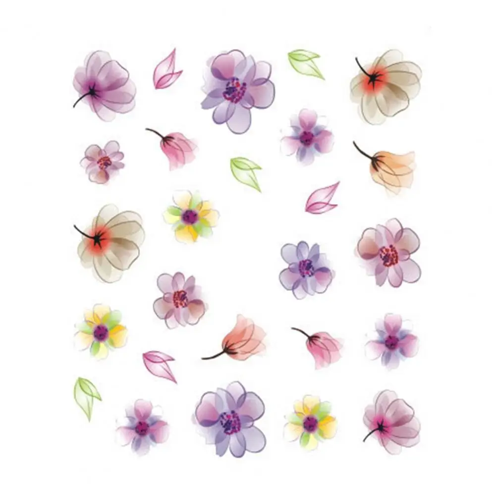 Nail Stickers Water Transfer Multiple Styles Fancy Flower Patterns Self-adhesive | Красота и здоровье