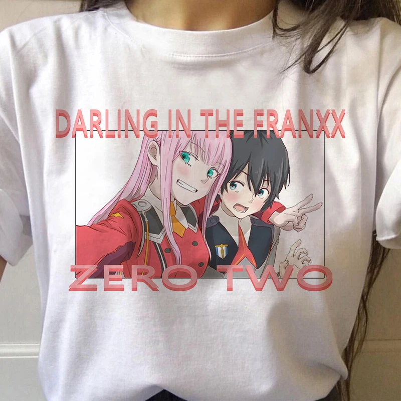 

T-shirt Zero TWO Women Darling in the Franxx Anime Harajuku Girl Print Women Tops Loose Summer Short Sleeve Chic Female T-shirt