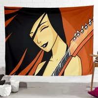 american country music poster canvas paintings female guitarist banners flags wall hanging rock art bar cafe home wall decor d4