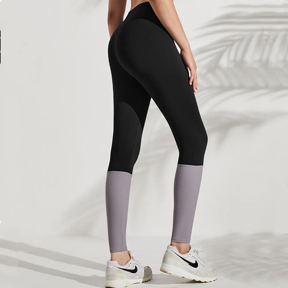 

Elastic Lift Hip Sports Pants Color Matching Yoga Leggings Workout Sport Female Fitness Leggings Gym Quick Dry Running Tights