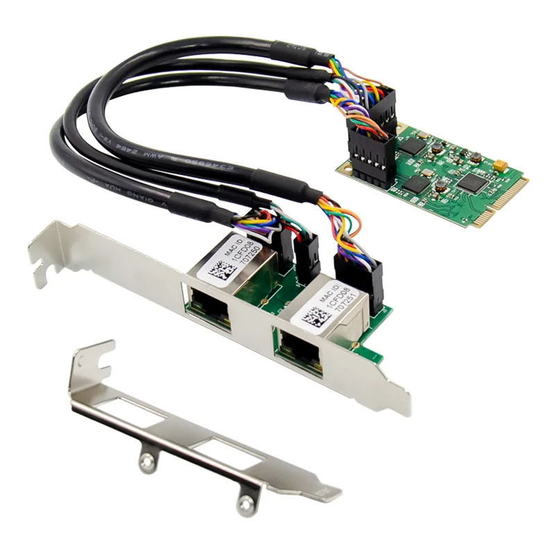

Mini PCIE Dual RJ45 10/100/1000Mbps Gigabit Ethernet Card Nic RTL8111F Plug and Play