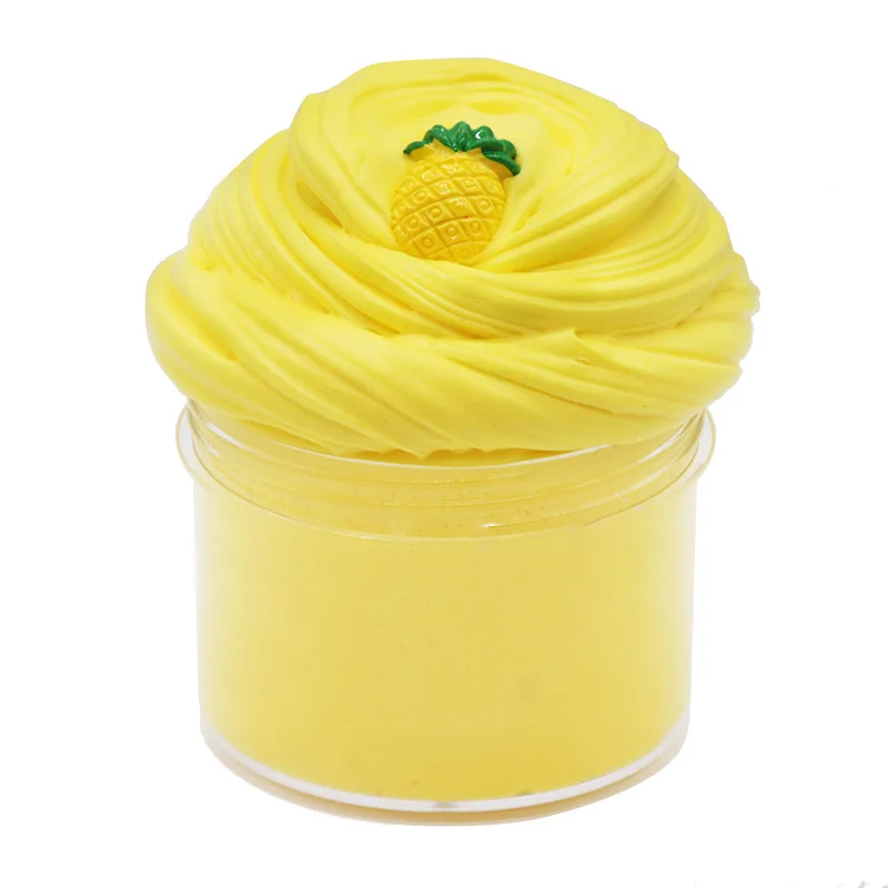 Pineapple200ml 200 мл хлопок слизи фрукты грязь DIY игрушка пластилин пушистый пена глина Лизун талисманы слизистый Пластилин антистресс детская декомпрессионная игрушка - Цвет: Pineapple200ml
