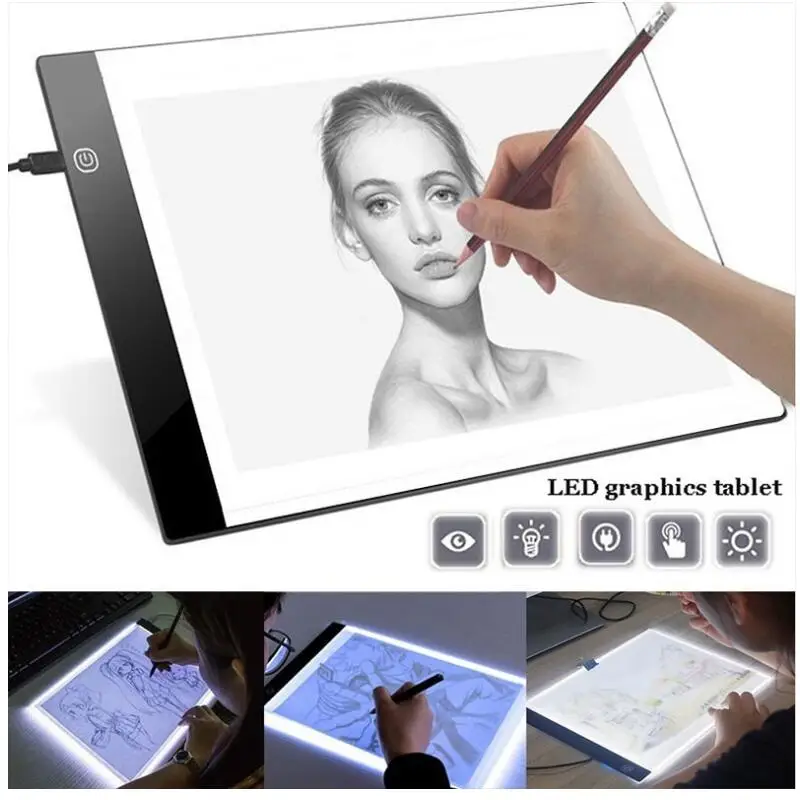 A4 LED Drawing Tablet Digital Graphics Pad USB LED Light Box Copy Board Electronic Art Graphic Painting A5 Writing Table