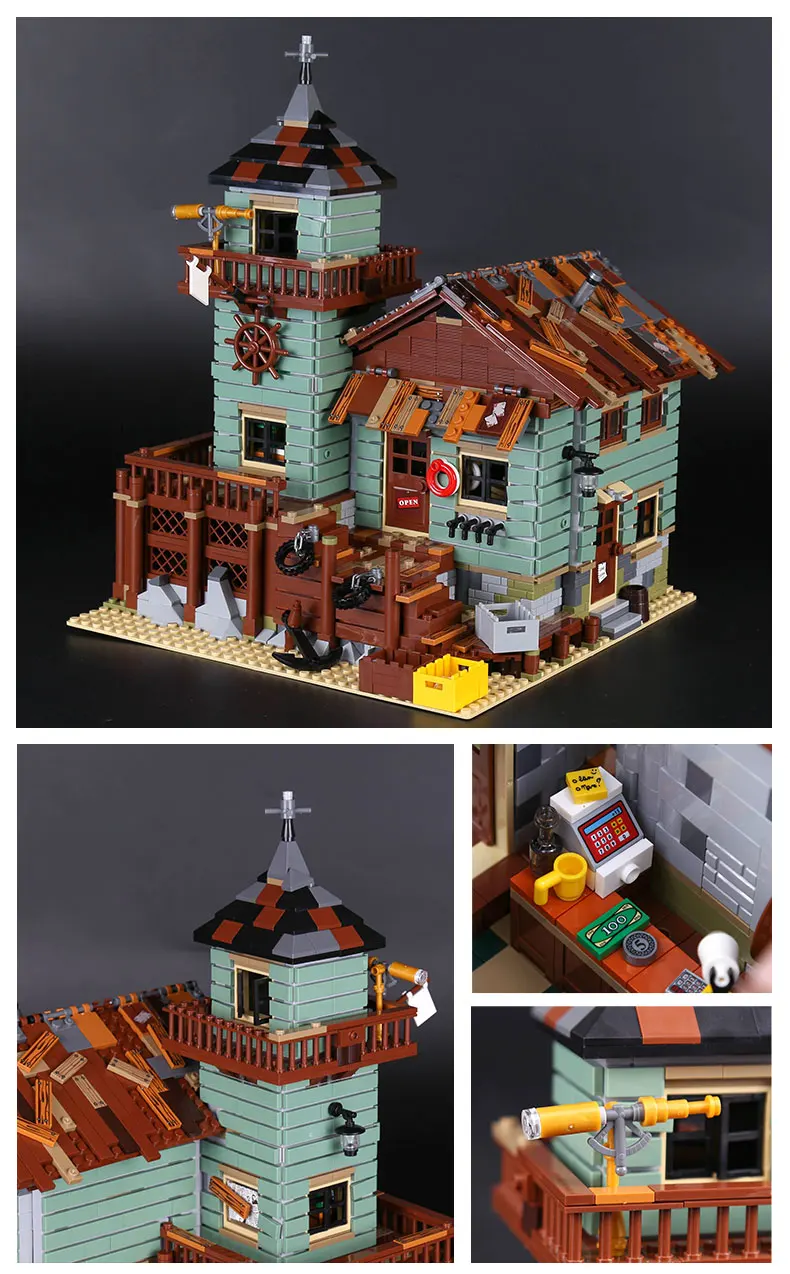 Lepinblocks 16050 старый Рыболовный магазин серия MOC совместима с LEGOin 21310 набор
