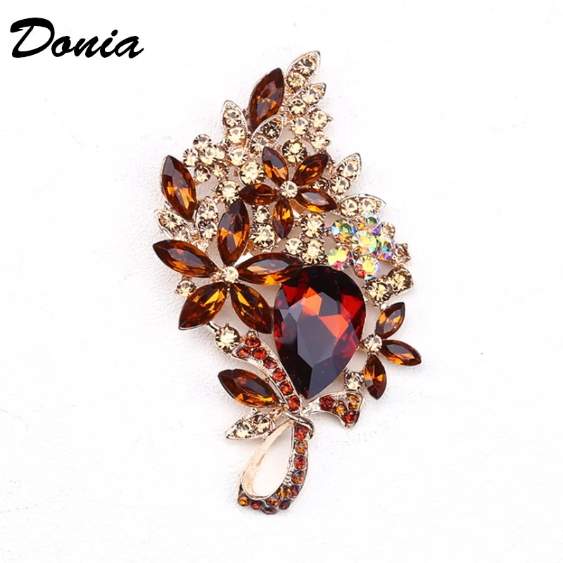 Ювелирные изделия Donia популярная брошь цветная большая стеклянная Большая