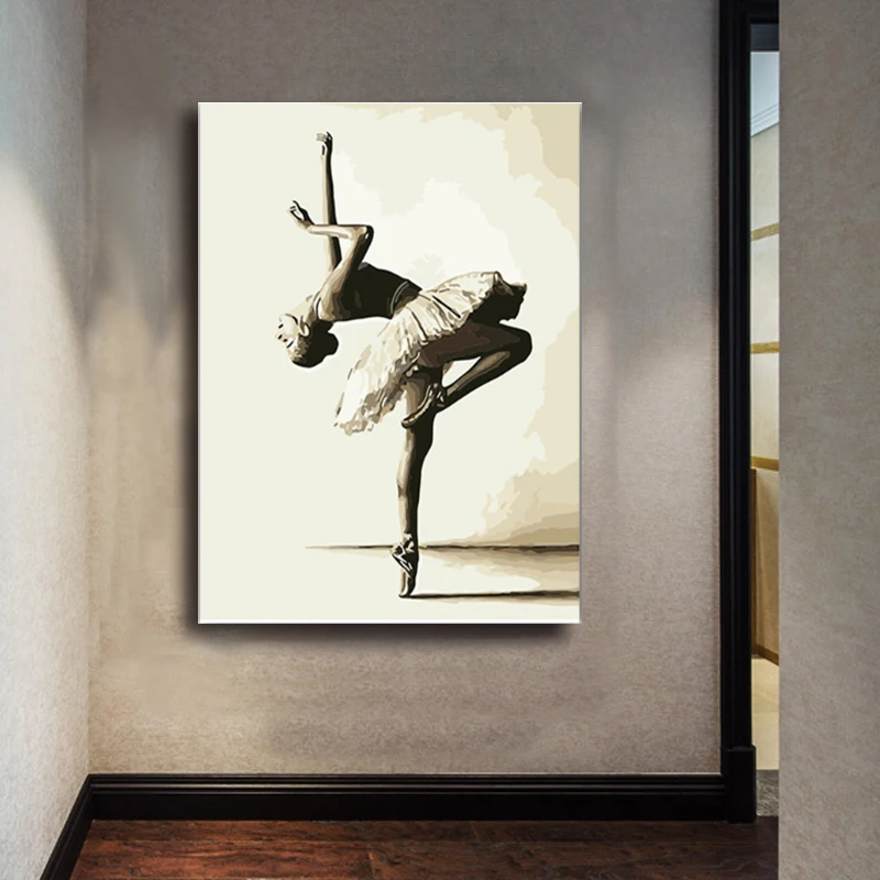 

Абстрактный балетный танцор картина DIY картинки для раскраски по номерам с цветами Рисование по номерам в рамке дома