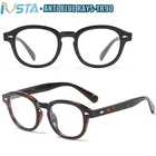IVSTA Johnny Depp очки, синий светильник, блокирующие очки TR90, прозрачные линзы, винтажные круглые очки, мужские очки для близорукости, компьютерные оправы
