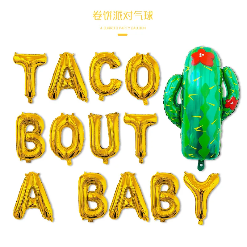 TACO BOUT детский баннер гирлянда гелиевая фольга Кактус воздушный шар Мексиканская