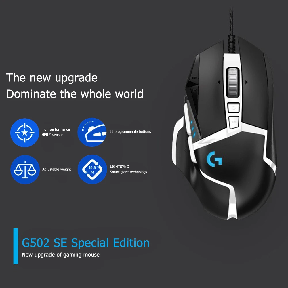 

Logitech G502 SE RGB Optical HERO Sensor USB Wired Mechanical Gaming Mouse