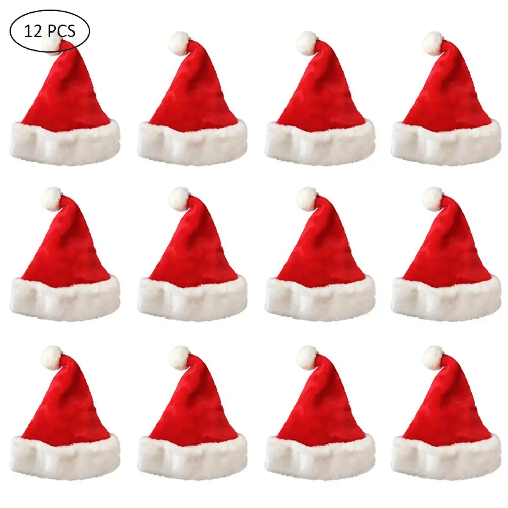Рождественская шляпа 12 шт. унисекс Шляпа Санты традиционный Рождественский