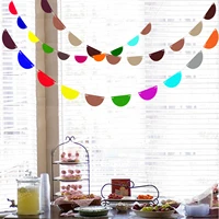 5m colorful semicircle banner birthday party decoration hanging pennant wedding bunting baby shower garland tent fabric flags