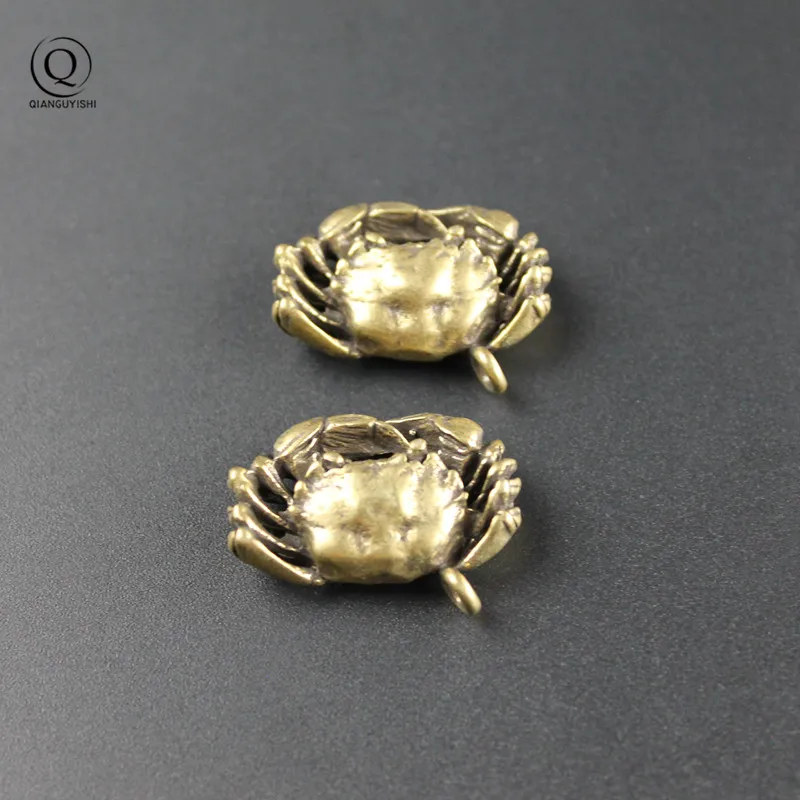 Цепочка для ключей с подвеской крабом медный брелок ручной работы в античном