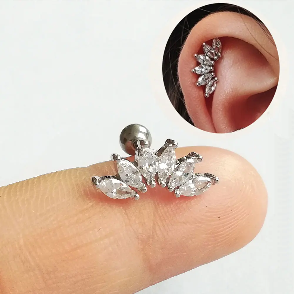 Серьга-гвоздик Для Пирсинга Ушей звезда Бабочка цветок хрящевая ткань раковина