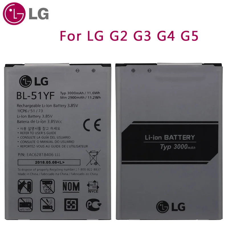 LG телефона Батарея BL-51YF для LG G4 HH815 H818 H810 для LG G2 G3 G5 L7 II BL-54SH BL-53YH BL-42D1F BL-59JH батареи