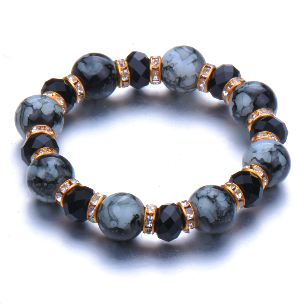 10 шт./лот эластичный браслет с подвеской бусины из натурального хрусталя