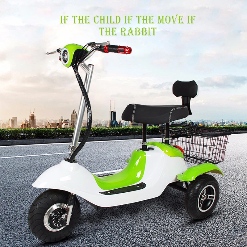 

Adult Three Round Electric Car Double Treasure Mother With Children Leisure Travel Tool Brushless Mini Electric Car