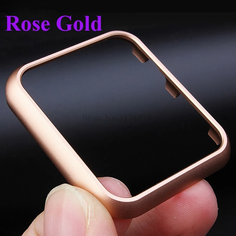Металлический чехол для часов Apple Watch 38 мм 42 серия 7 6 защитный iWatch 4 5 40 44 розовый