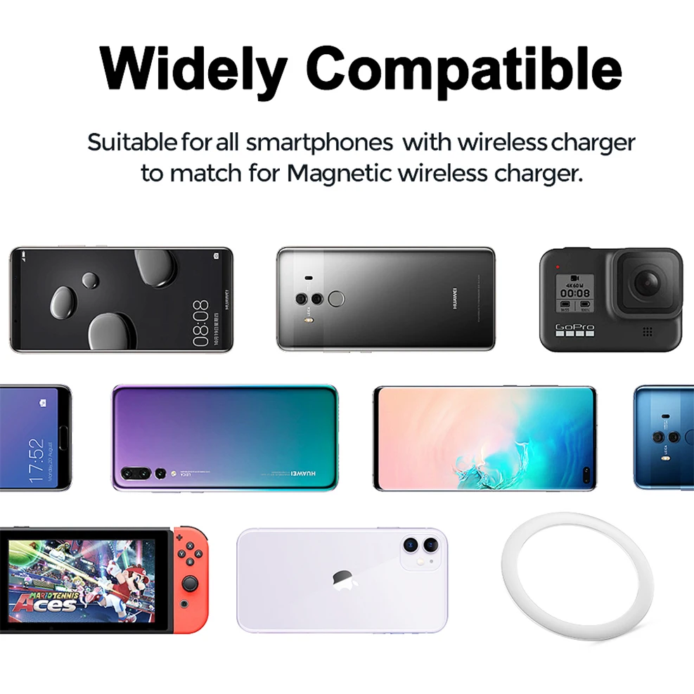original magnetic car phone mount holder metal ring magnet disk round iron sheet hoop for magsafe magnetic qi wireless charger free global shipping