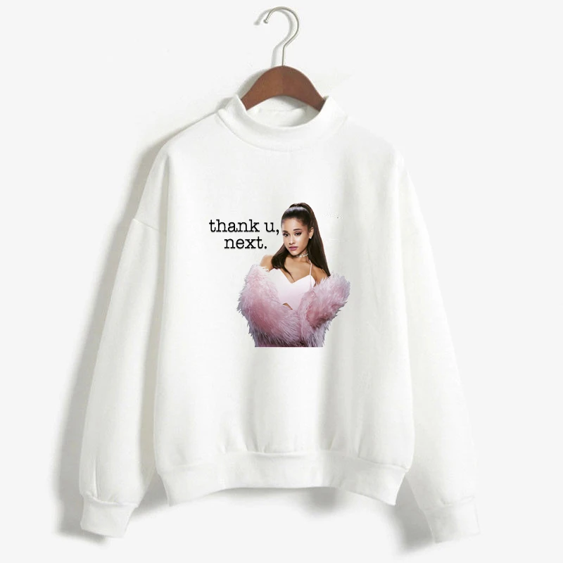 White Розовые толстовки с капюшоном для женщин Ariana Grande Harajuku пуловер Kawaii размера плюс толстовка с капюшоном - Цвет: White