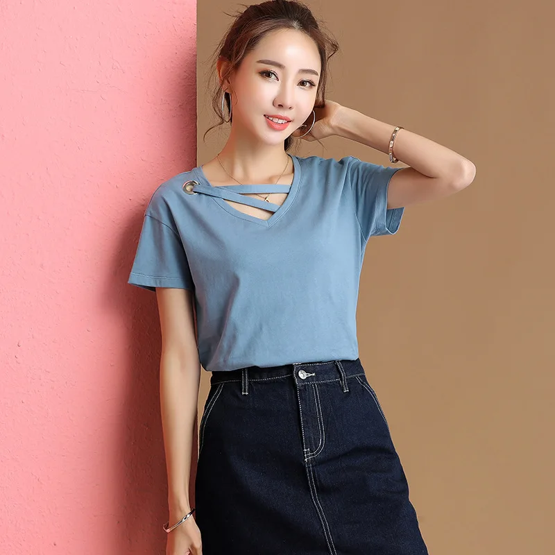 Новинка 2019 летние женские футболки из высококачественного хлопка модные