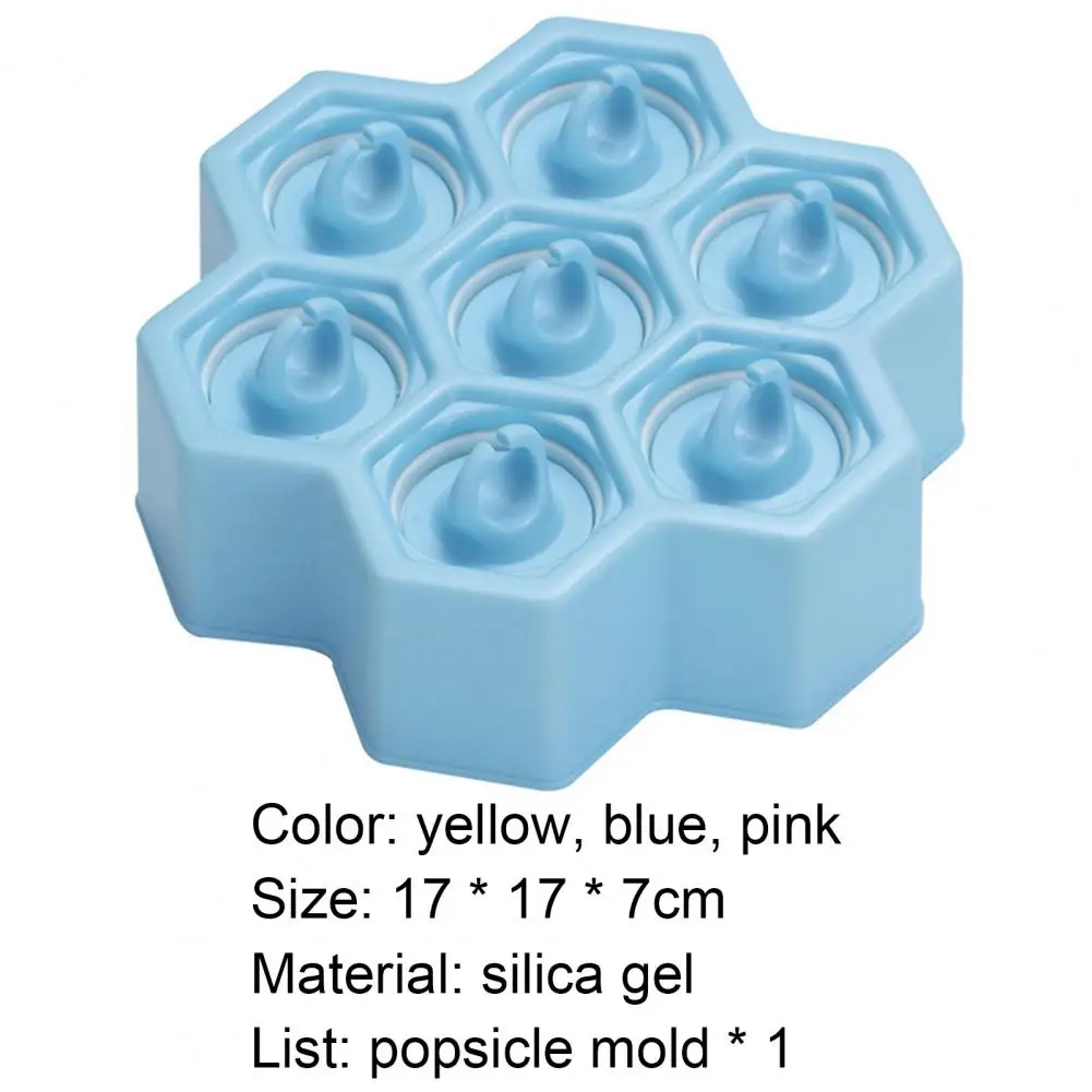 

Ice Pop Mold BPA Free 7 Cavities Non-Stick Silicone Honeycomb Ice Cube Mould Ice Cream Ball Maker for Home Baby Feeding