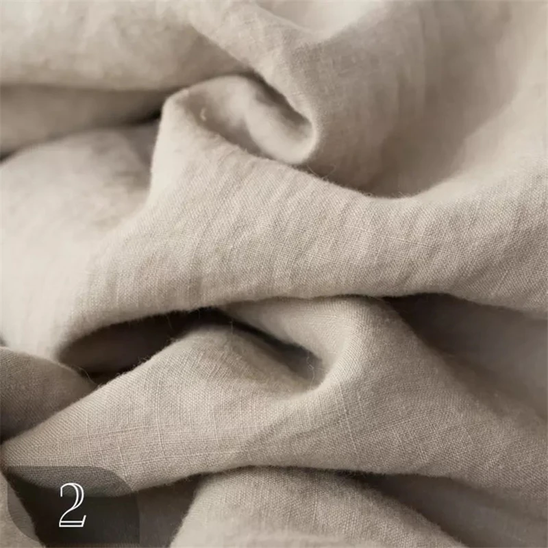 Льняная ткань для одежды цвет слоновой кости серый синий 10 метров HD1006 100% 135 см 268