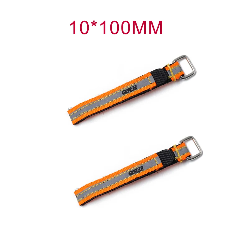 Orange 10x100mm 2 шт. 10x100 мм 10x150 мм 20x250 мм Geprc флуоресцентный желтый/зеленый/желтый аккумулятор стягивающийся ремень для радиоуправляемого дрона FPV гоночные части - Цвет: Orange 10x100mm