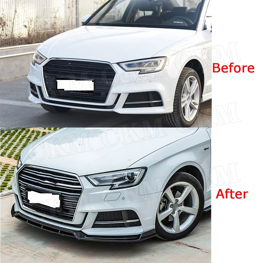 4 шт./компл. ABS передний спойлер для Audi A3 S3 Sline Not A3 Стандартный черный головной бампер подбородок Лопата автомобильный Стайлинг