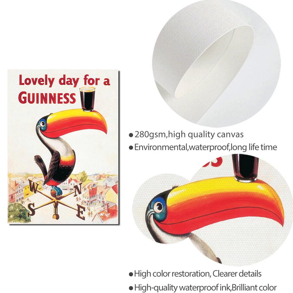 Винтажная картина на спиртовой основе постер с животными Картина холсте в стиле