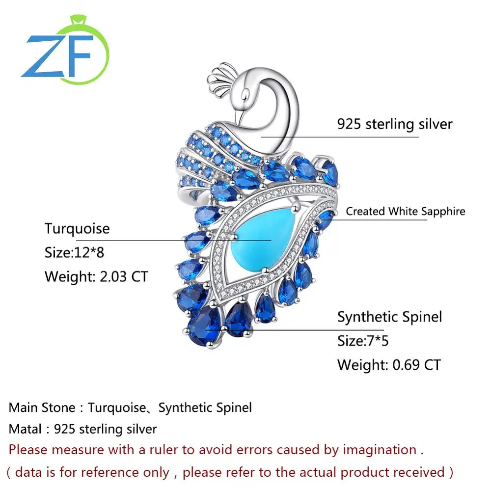 

GZ ZONGFA Top Design Natural Turquoise Gem Handmade Beautiful Women Fine Jewelry 925 Sterling Silver Rings