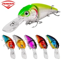 proberos 1pcs crankbait floating vib fishing lure 85mm15g multi jointed wobblers minnow baits with inner balls and treble hooks