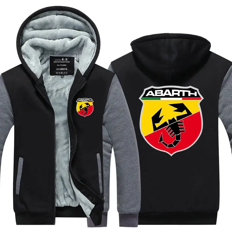 

Winter men Hoodies jacket Thicken Warm Abarth sweatshirt New style fashion casual coats