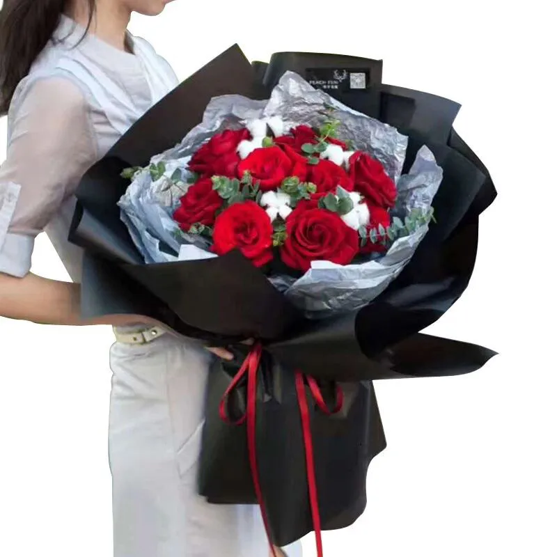 

Solid Color Half Transparent Flower Wrapping Paper 60x60cm Waterproof Korean Flower Wrapping Paper