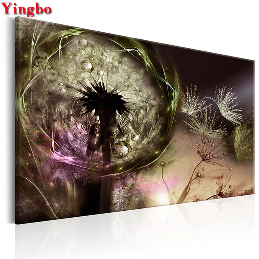 Большая Алмазная картина Diy полностью круглая мозаика с листьями одуванчика