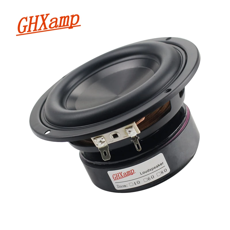 GHXAMP 4 дюймовый динамик вуфера Hifi сабвуфер оксид алюминия диск бас-гудок труба заразительная мощная 40 Вт 67 Гц-3500 Гц