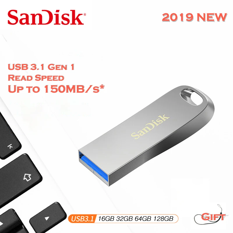 Двойной Флеш накопитель SanDisk USB флэш память Drive128GB до 150 МБ/с. скорость чтения флеш