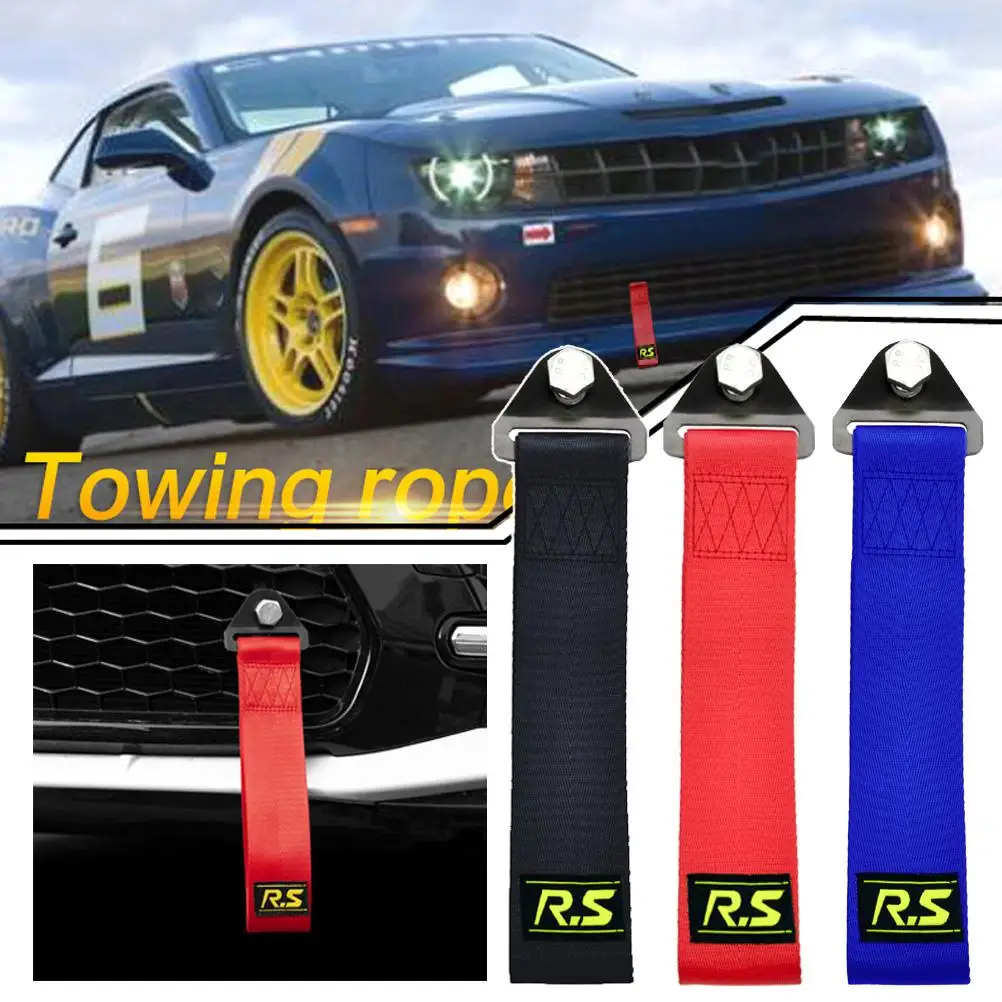 BOLT NUT METAL Towing Rope High Strength Tow Strap Belt Car Trailer Racing Bumper Grille Drift Universal Rally Tow Eye D Ring