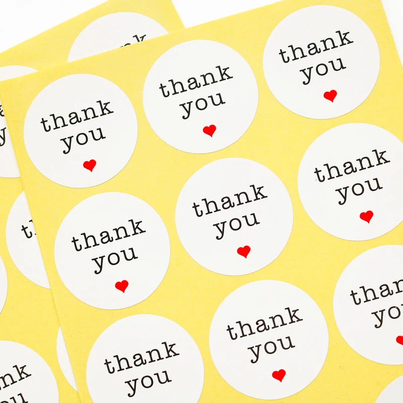 102 шт. белая благодарная бумага наклейка s с красным сердцем этикетка для ручной