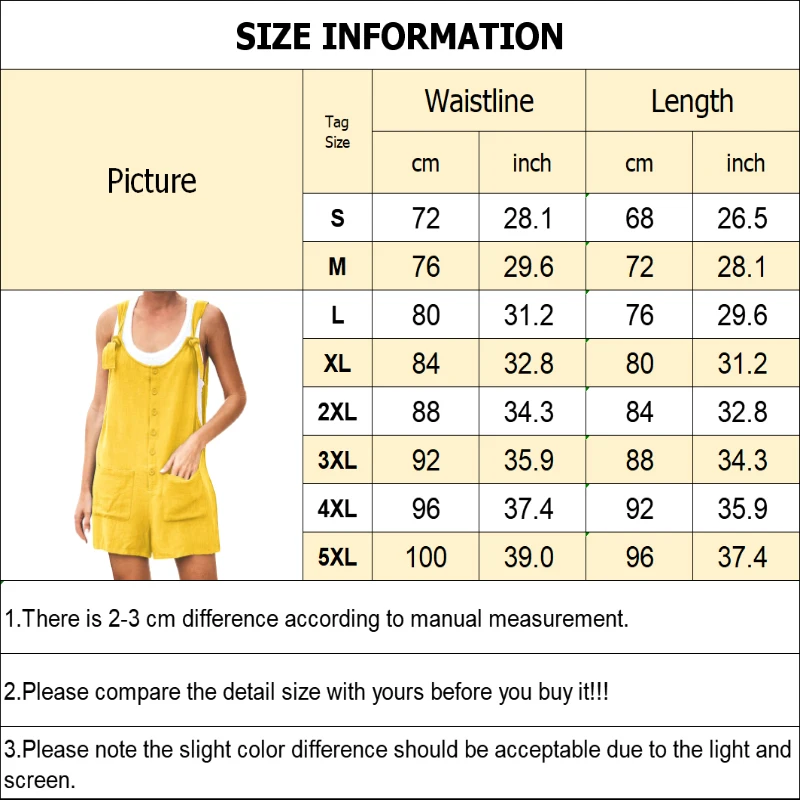 

Women Rompers Summer Casual Loose Sleeveless Jumpsuit Solid Button Pocket Suspenders Bib Short Pants Wide Leg Playsuits Overalls