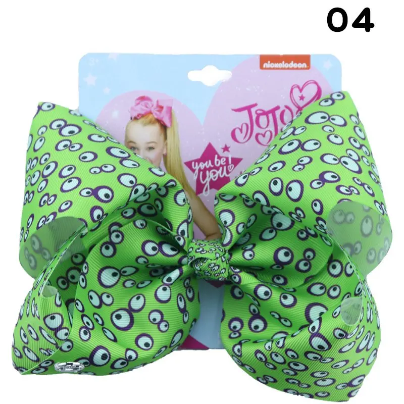 4 " Jojo банты для девочек Jojo Siwa большой милый Принт волосы на Хэллоуин банты для девочек с зажимами бант аксессуары для волос ручной работы - Цвет: 4