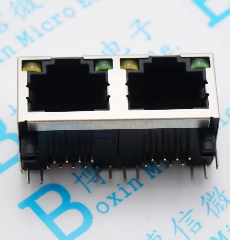 

Free shipping 200PCS RJ45 Socket 1X2 With Light