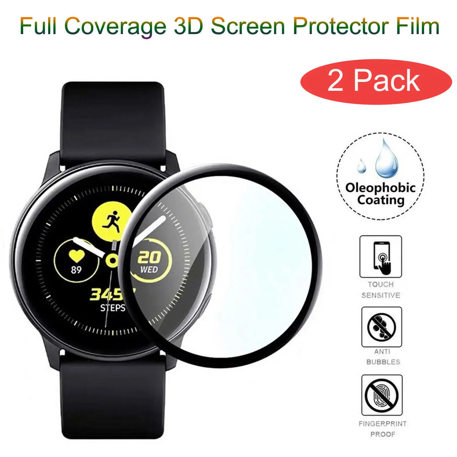 3D полноэкранная Защитная пленка для Samsung Galaxy Watch Active 2 44 мм 40 экрана HD с