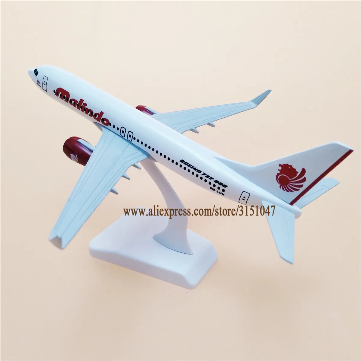 

20cm Alloy Metal Plane Model Air Malaysia Malindo Airways Boeing 737 B737 Airlines Airplane Model w Stand Aircraft Gift